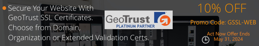 Certs 4 Less Is Offering 10% Off All GeoTrust SSL Certificates During The Month Of December