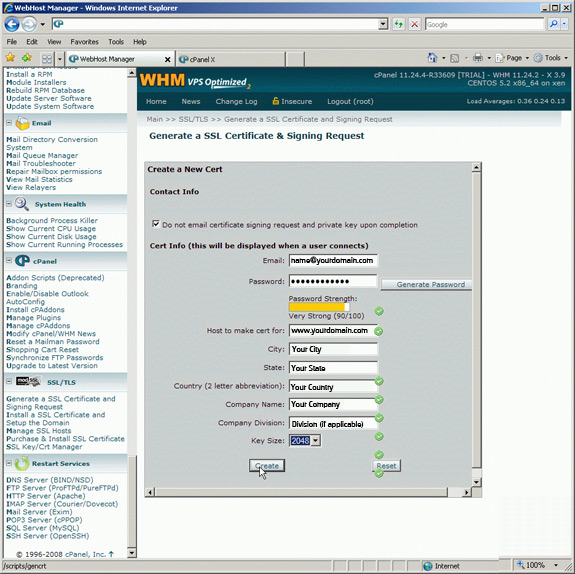 cPanel WHM - Generate a CSR #2