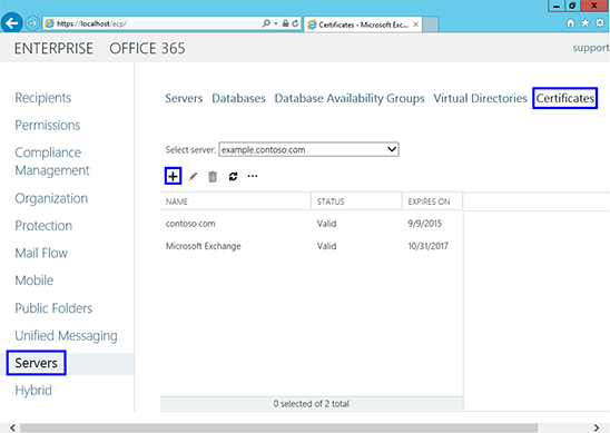 Microsoft Exchange 2013 CSR Creation Step 2