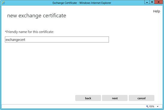 Microsoft Exchange 2013 CSR Creation Step 4