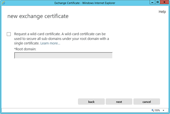 Microsoft Exchange 2013 CSR Creation Step 5