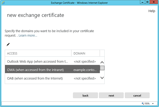 Microsoft Exchange 2013 CSR Creation Step 7