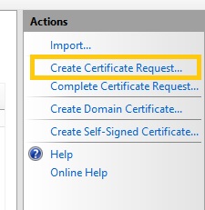 Microsoft IIS 8 CSR Creation Step 3