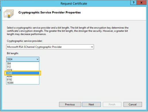 Microsoft IIS 8 CSR Creation Step 5