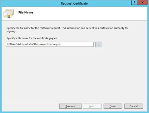 Microsoft IIS 8 CSR Creation Step 5