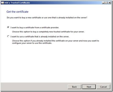 Microsoft SBS Server 2008 CSR Creation Step 3