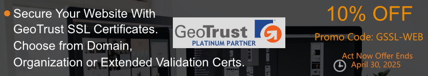 Certs 4 Less Is Offering 10% Off All GeoTrust SSL Certificates During The Month Of December